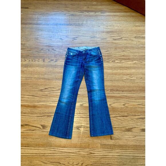 Joe Jeans 28 Honey Fit Curvy Medium Wash Low Rise Bootcut Stud Rhinestone Warhol - Picture 2 of 14
